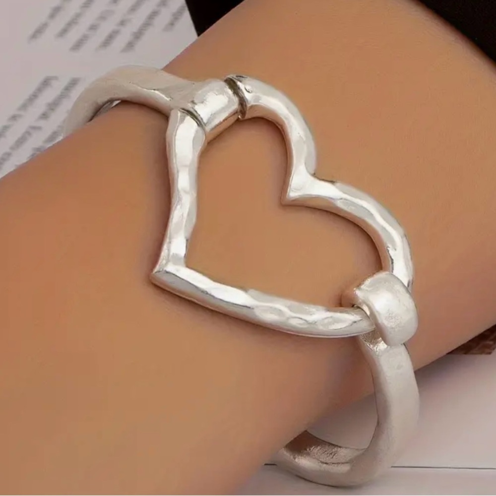 Silver Heart Bracelet goes great with listed necklace